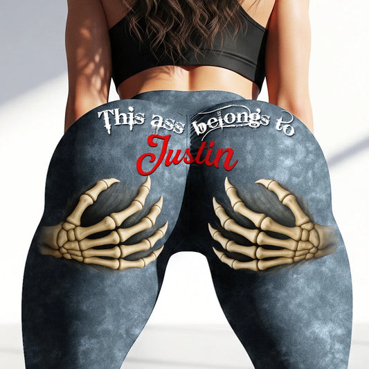 Personalized Funny Couple Skeleton Grip Leggings