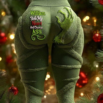 Stole My Heart - Personalized Stole Christmas Leggings