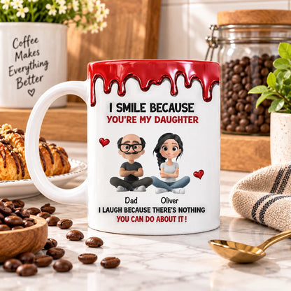 Custom Family Coffee Mug - Personalized Parent & Child Gift - I Smile Because You’re Mine